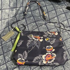 NWT Vera Bradley Navy Floral Original Hipster Bag